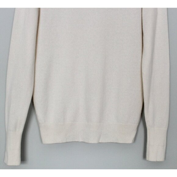 EVERLANE 100% Cashmere Ivory V-Neck Sweater, Size M Medium - Picture 7 of 9